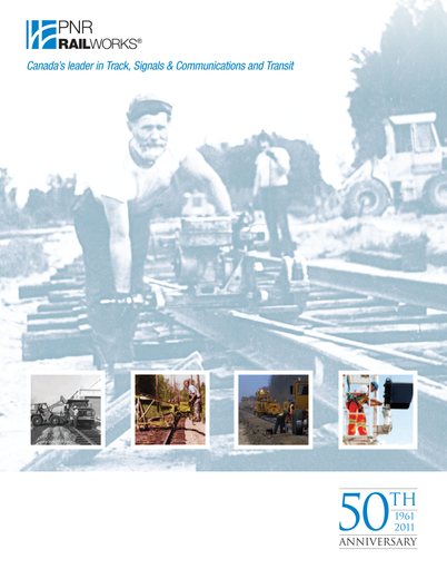 Cover of 50th Anniversary Timeline, PNR RailWorks